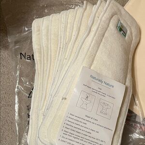 Naturally Nature set of 12 reusable diaper inserts most unused all washed, clean